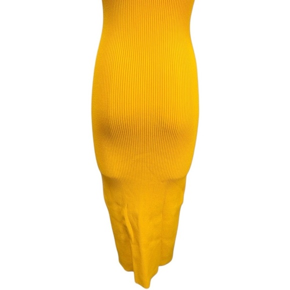 Self Portrait Canary Yellow Inserted Lace Knit Dress Size Small - Picture 9 of 10